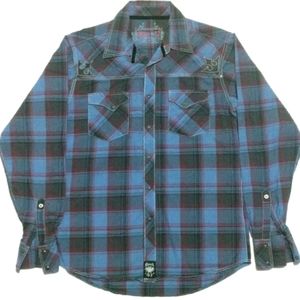 Rock 47 Mens M Long Sleeve Multicolor Snap Shirt